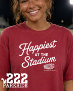 Happiest at the Stadium Bloomington Indiana - Comfort Colors Tee