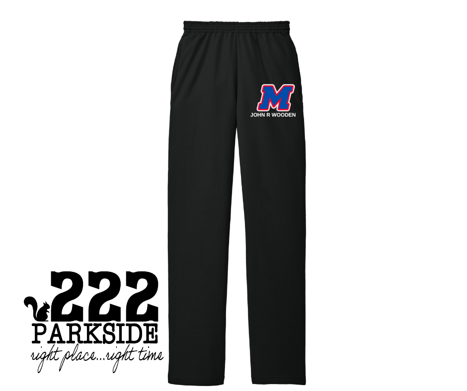 John R Wooden Pocket Open Bottom Sweatpants