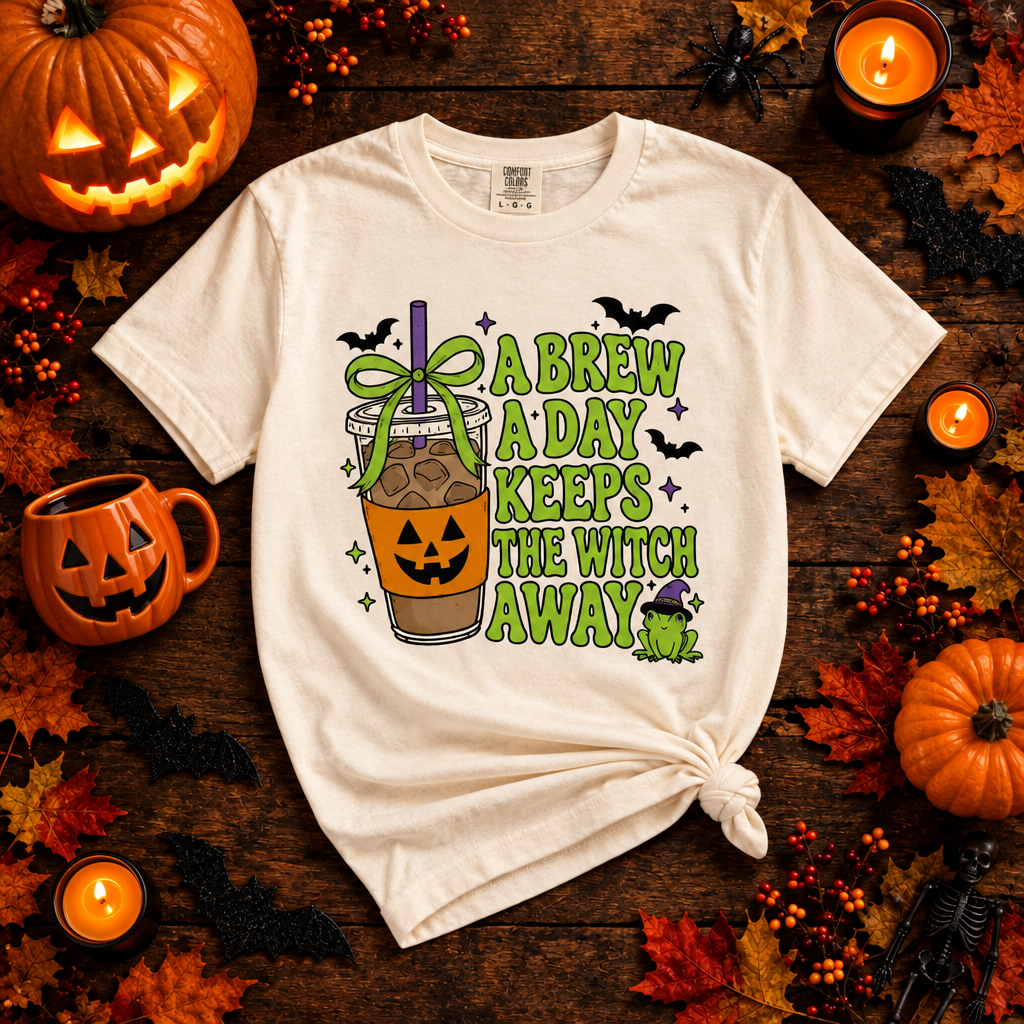 A Brew a Day Keeps the Witch Away Comfort Colors Shirt