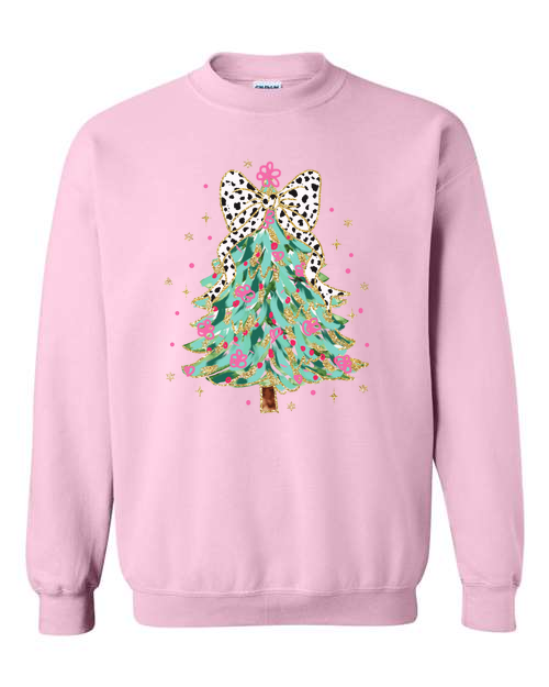 christmas tree Christmas tee line PINK SWEATSHIRT