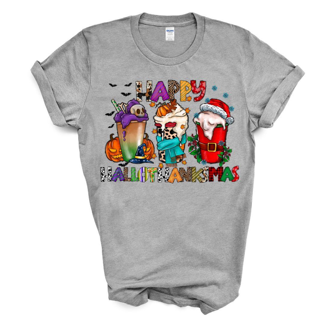 Happy Hallowthankmas Viral Tiktok Unisex Apparel - Printing in the USA