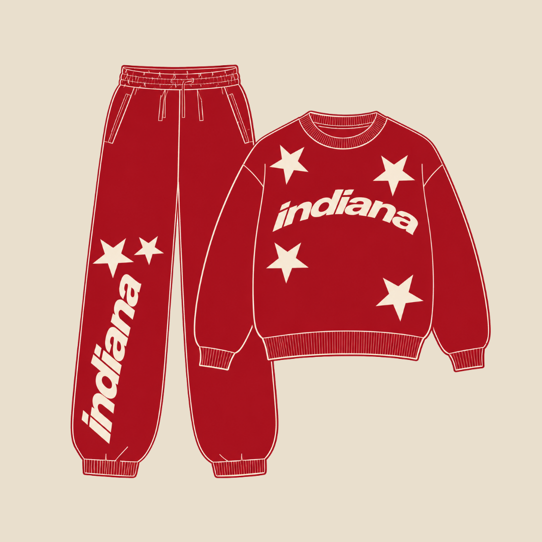 Indiana Pattern Red Set